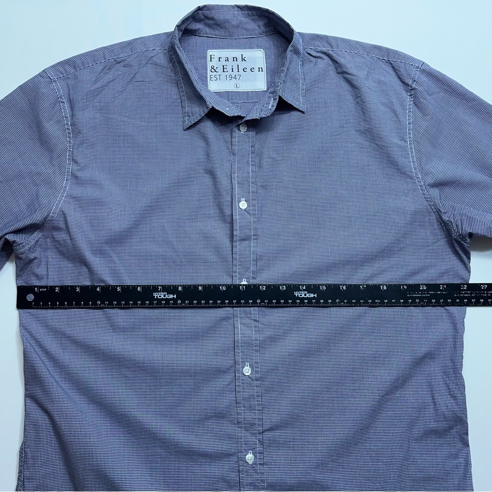 Frank & Eileen Paul Button Up Shirt Mens Size Large Long Sleeve Blue Checked USA - Picture 6 of 13